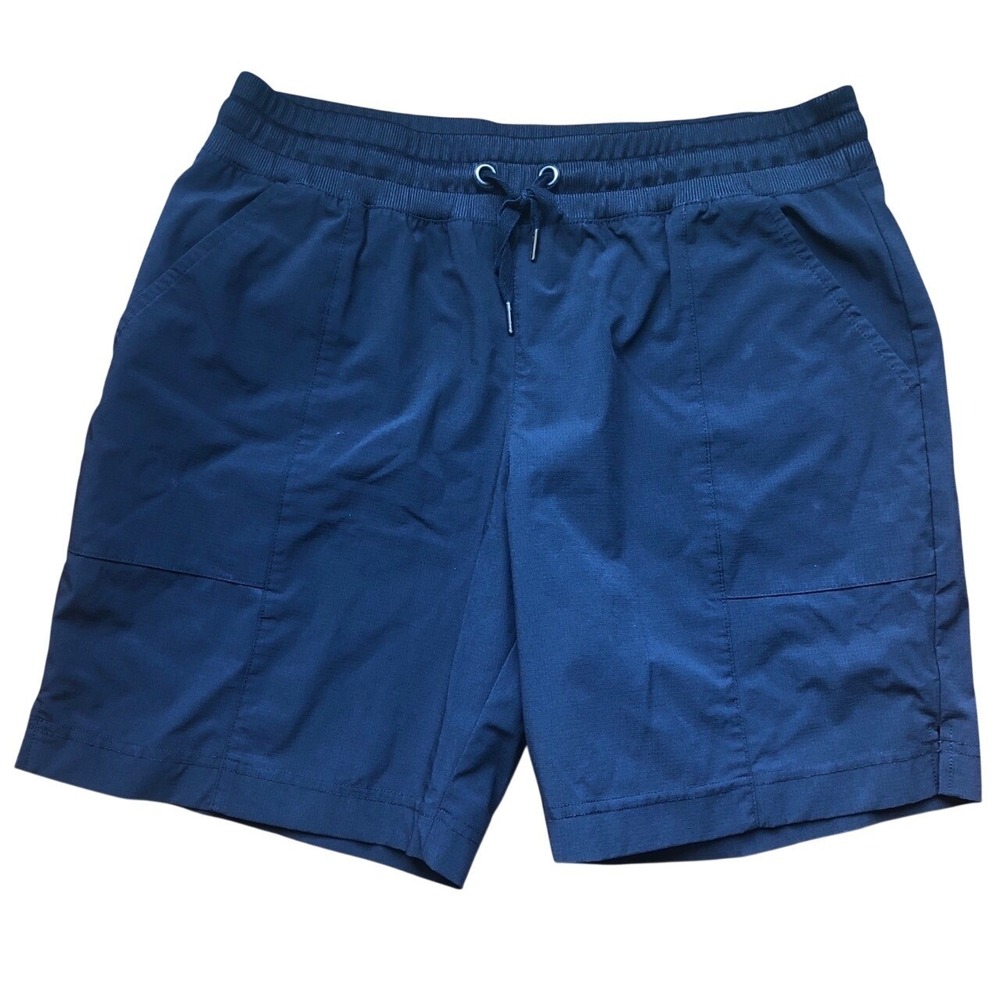 Ideology Womens Navy Blue Active Hiking Shorts Size Medium Drawstring Athletic